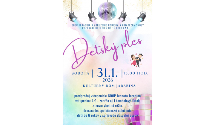 Fotka pre článok DETSKÝ PLES 31.01.2026