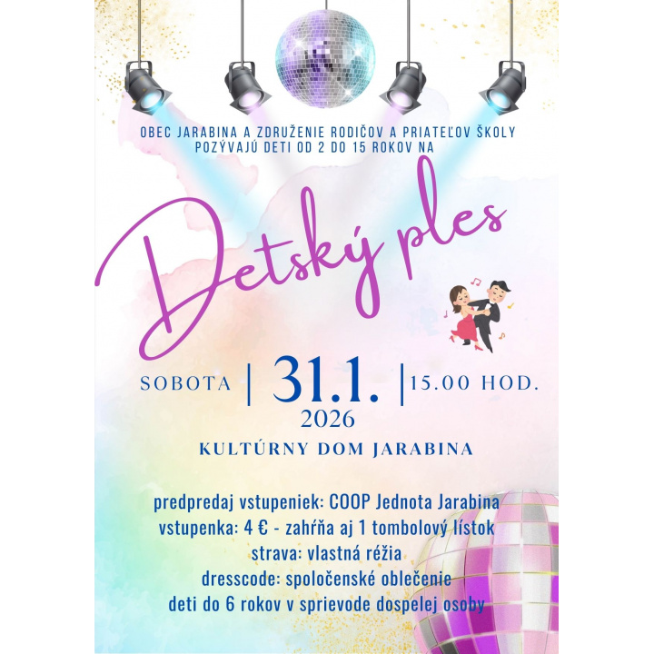 Menšia fotka pre článok DETSKÝ PLES 31.01.2026
