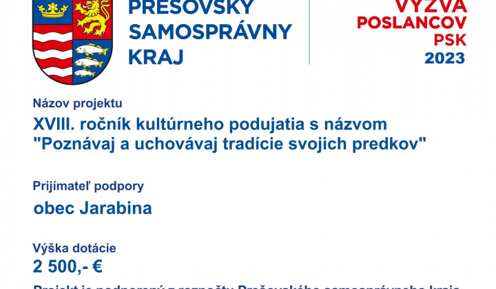 Aktuality / Podpora PSK - XVIII. ročník kultúrneho podujatia s názvom  - foto
