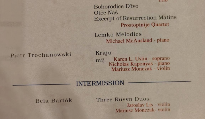 Koncert rusínskej hudby v New Yorku