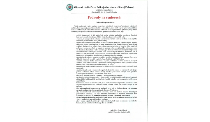 Fotka pre článok Informácie pre seniorov (Podvody na senioroch)