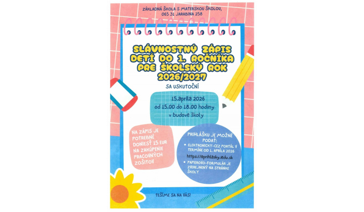 Fotka pre článok SLÁVNOSTNÝ ZÁPIS DETÍ DO 1. ROČNÍKA 