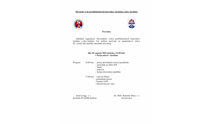 Fotka pre článok Spomienkové oslavy 82. výročia Slovenského národného povstania