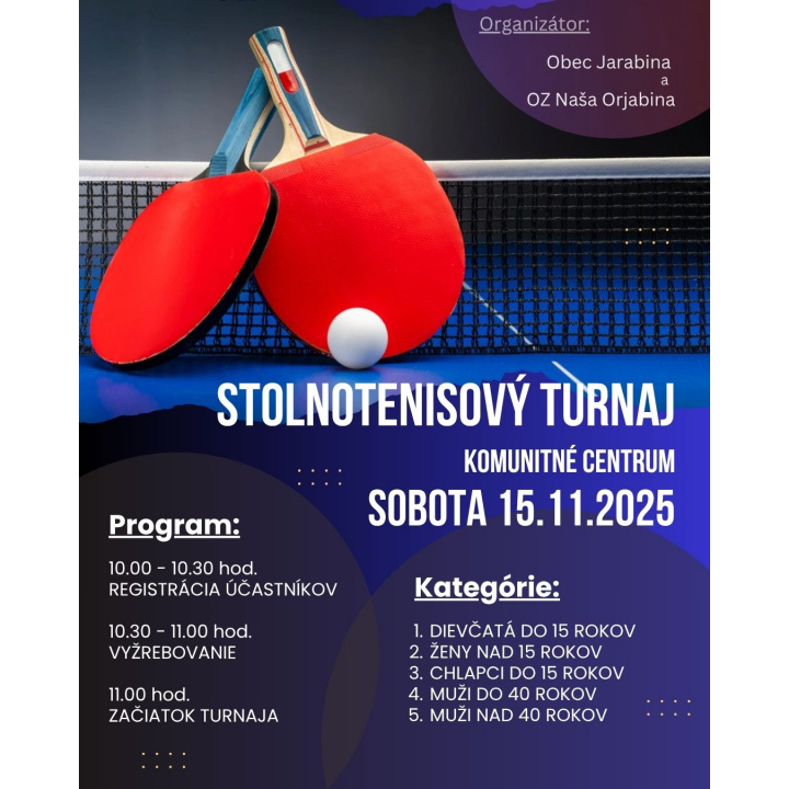 Menšia fotka pre článok STOLNOTENISOVÝ TURNAJ 15.11.2025
