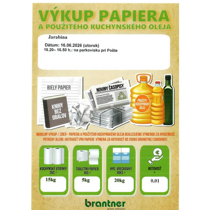 Menšia fotka pre článok Výkup papiera 16.06.2026 /utorok/