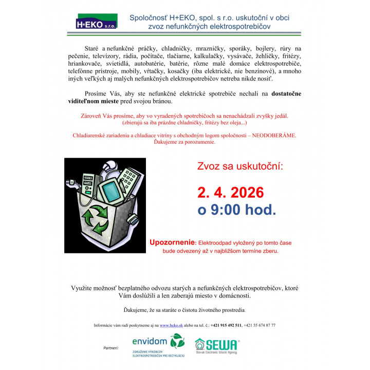 Menšia fotka pre článok ZBER ELEKTROODPADU 2.4.2026 (štvrtok)