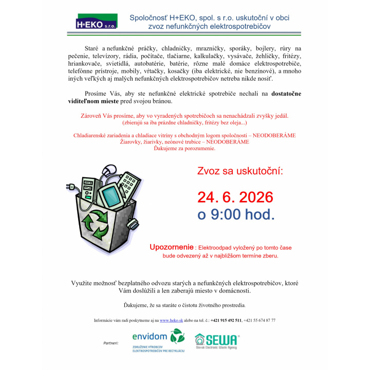 Menšia fotka pre článok Zber elektroodpadu 24.6.2026 /streda/